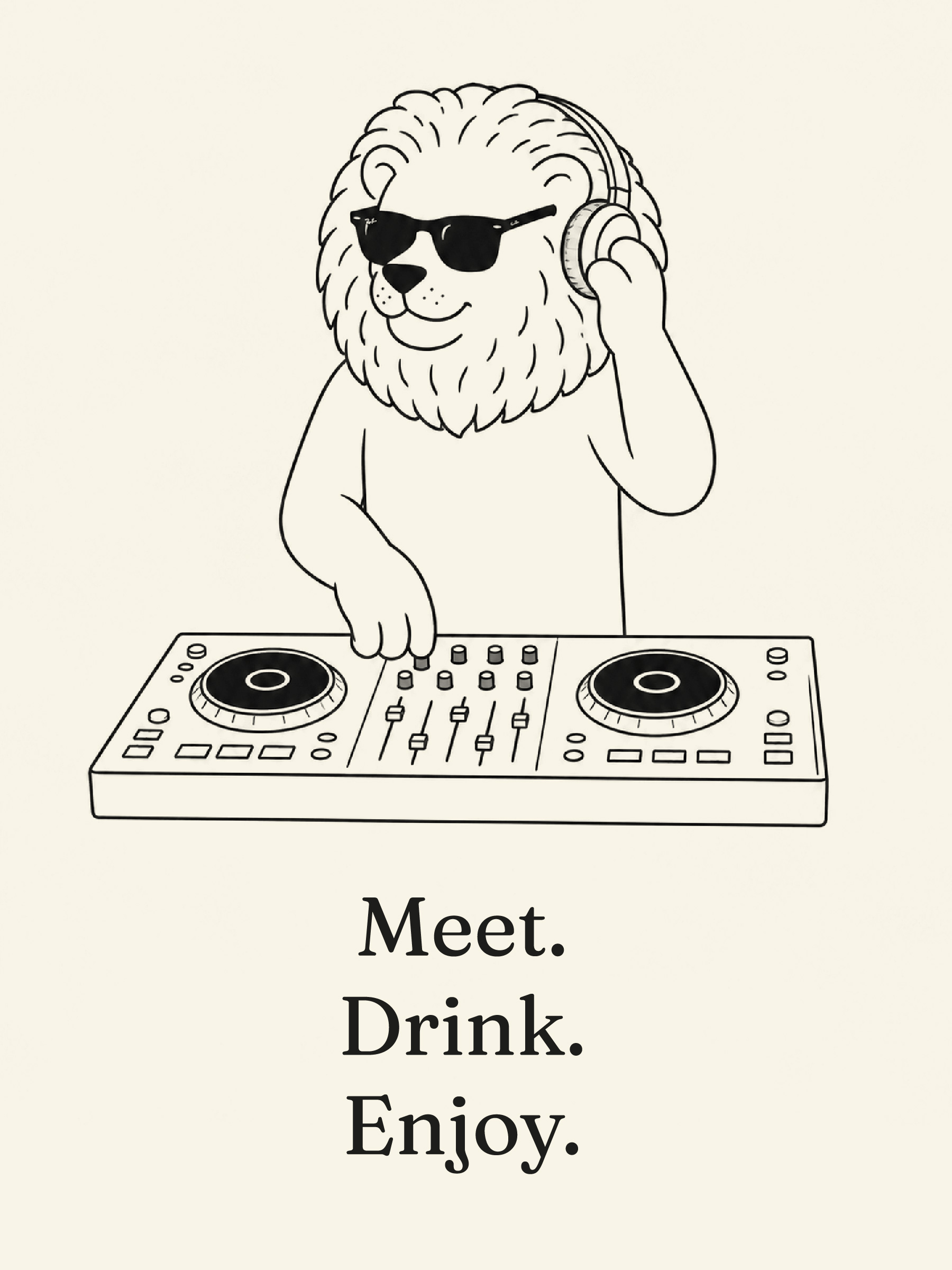 Le Lion Illustration: Meet. Drink. Enjoy.